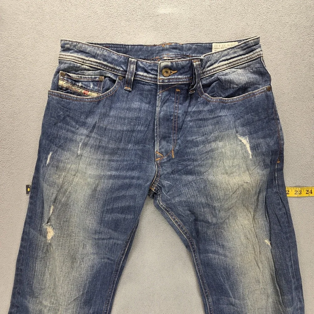 Diesel Jeans Mens 33x32 Blue Safado Regular Slim Straight Button Fly 0RW05